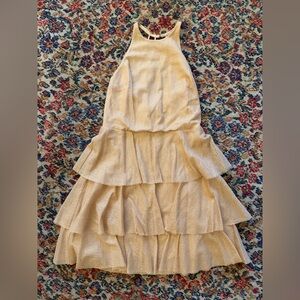 NWT Halston Heritage Elegant Cream Tiered Dress